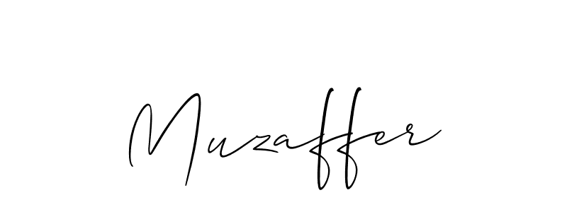 Use a signature maker to create a handwritten signature online. With this signature software, you can design (Allison_Script) your own signature for name Muzaffer. Muzaffer signature style 2 images and pictures png