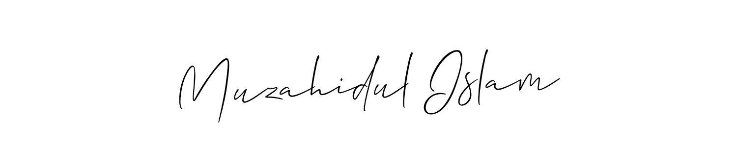 Allison_Script is a professional signature style that is perfect for those who want to add a touch of class to their signature. It is also a great choice for those who want to make their signature more unique. Get Muzahidul Islam name to fancy signature for free. Muzahidul Islam signature style 2 images and pictures png