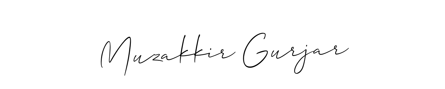 You should practise on your own different ways (Allison_Script) to write your name (Muzakkir Gurjar) in signature. don't let someone else do it for you. Muzakkir Gurjar signature style 2 images and pictures png
