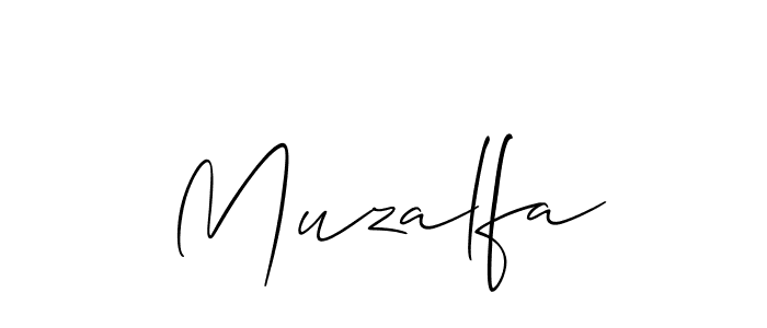 Design your own signature with our free online signature maker. With this signature software, you can create a handwritten (Allison_Script) signature for name Muzalfa. Muzalfa signature style 2 images and pictures png