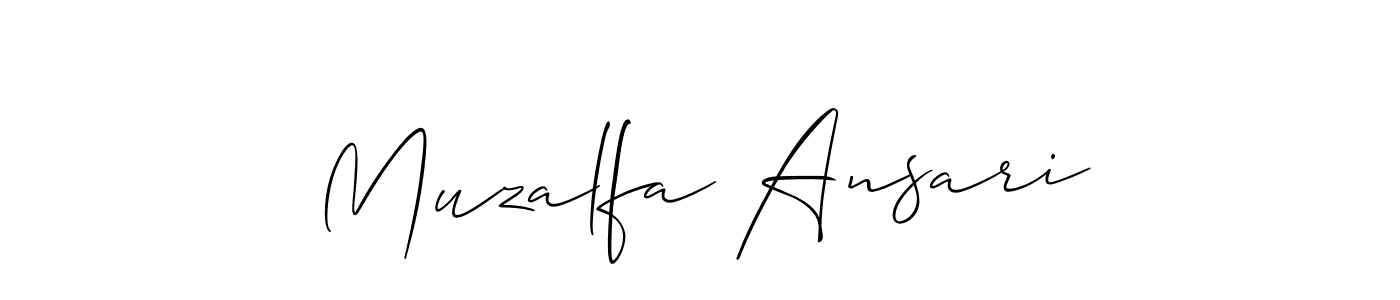 Muzalfa Ansari stylish signature style. Best Handwritten Sign (Allison_Script) for my name. Handwritten Signature Collection Ideas for my name Muzalfa Ansari. Muzalfa Ansari signature style 2 images and pictures png
