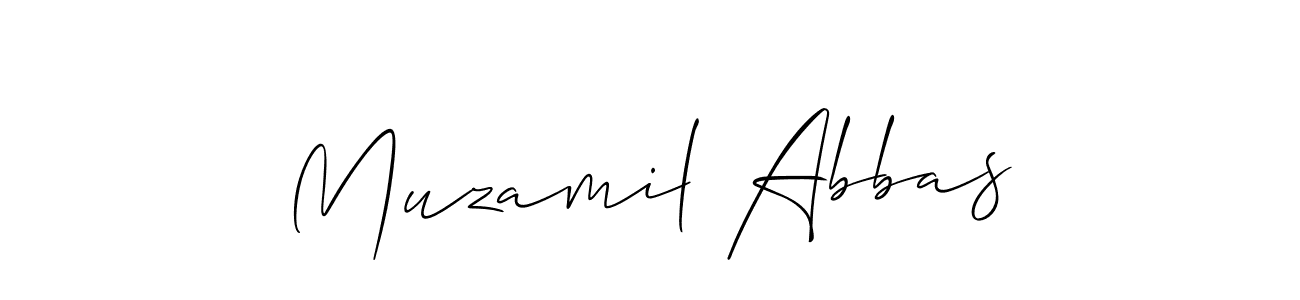 Make a beautiful signature design for name Muzamil Abbas. With this signature (Allison_Script) style, you can create a handwritten signature for free. Muzamil Abbas signature style 2 images and pictures png