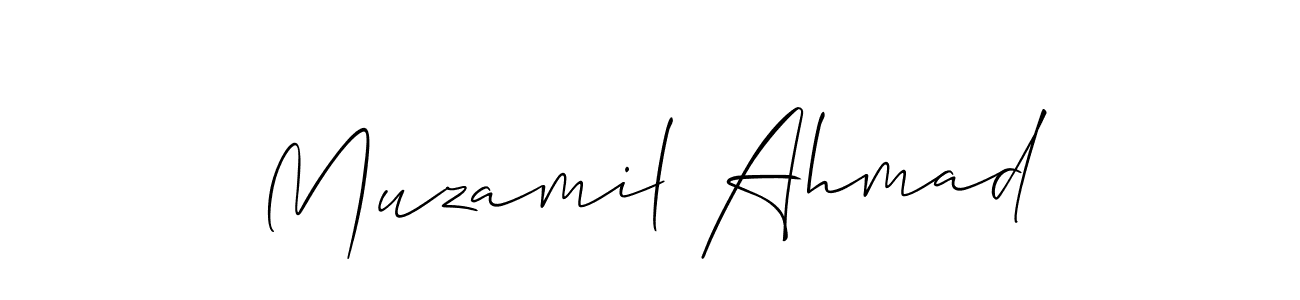 Allison_Script is a professional signature style that is perfect for those who want to add a touch of class to their signature. It is also a great choice for those who want to make their signature more unique. Get Muzamil Ahmad name to fancy signature for free. Muzamil Ahmad signature style 2 images and pictures png