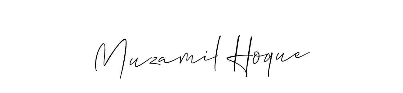 Create a beautiful signature design for name Muzamil Hoque. With this signature (Allison_Script) fonts, you can make a handwritten signature for free. Muzamil Hoque signature style 2 images and pictures png