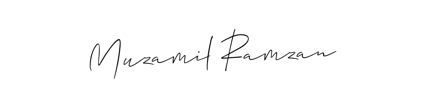 Also we have Muzamil Ramzan name is the best signature style. Create professional handwritten signature collection using Allison_Script autograph style. Muzamil Ramzan signature style 2 images and pictures png