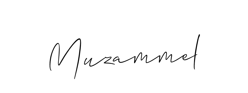 Use a signature maker to create a handwritten signature online. With this signature software, you can design (Allison_Script) your own signature for name Muzammel. Muzammel signature style 2 images and pictures png