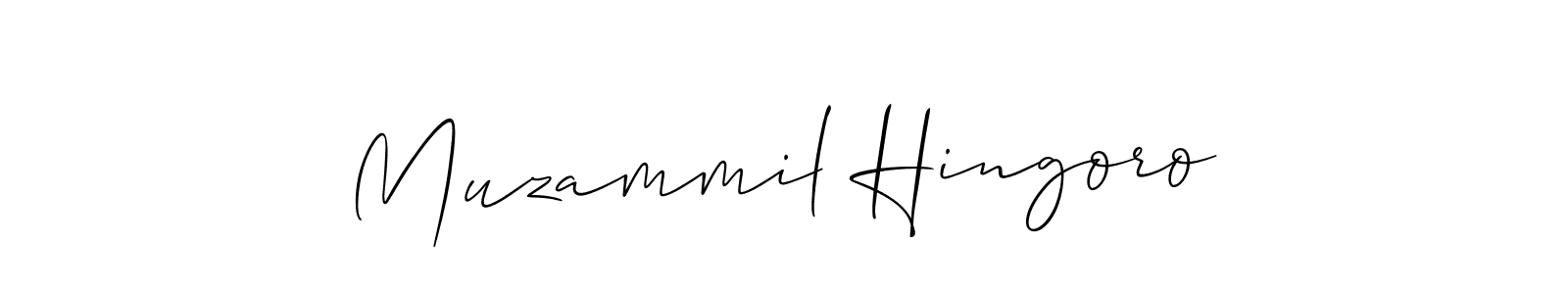 Design your own signature with our free online signature maker. With this signature software, you can create a handwritten (Allison_Script) signature for name Muzammil Hingoro. Muzammil Hingoro signature style 2 images and pictures png