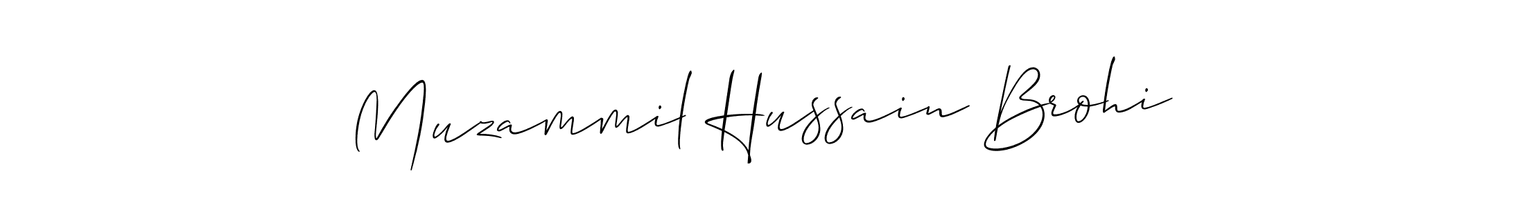 It looks lik you need a new signature style for name Muzammil Hussain Brohi. Design unique handwritten (Allison_Script) signature with our free signature maker in just a few clicks. Muzammil Hussain Brohi signature style 2 images and pictures png