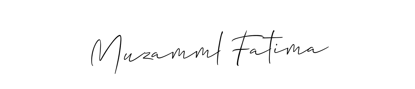 It looks lik you need a new signature style for name Muzamml Fatima. Design unique handwritten (Allison_Script) signature with our free signature maker in just a few clicks. Muzamml Fatima signature style 2 images and pictures png
