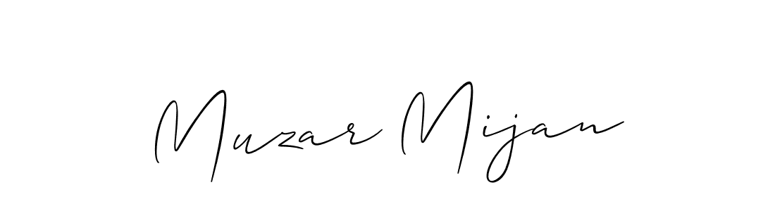 Create a beautiful signature design for name Muzar Mijan. With this signature (Allison_Script) fonts, you can make a handwritten signature for free. Muzar Mijan signature style 2 images and pictures png