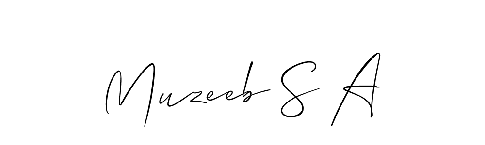 How to make Muzeeb S A signature? Allison_Script is a professional autograph style. Create handwritten signature for Muzeeb S A name. Muzeeb S A signature style 2 images and pictures png