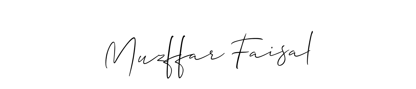 How to make Muzffar Faisal name signature. Use Allison_Script style for creating short signs online. This is the latest handwritten sign. Muzffar Faisal signature style 2 images and pictures png