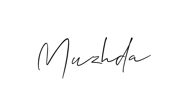 if you are searching for the best signature style for your name Muzhda. so please give up your signature search. here we have designed multiple signature styles  using Allison_Script. Muzhda signature style 2 images and pictures png