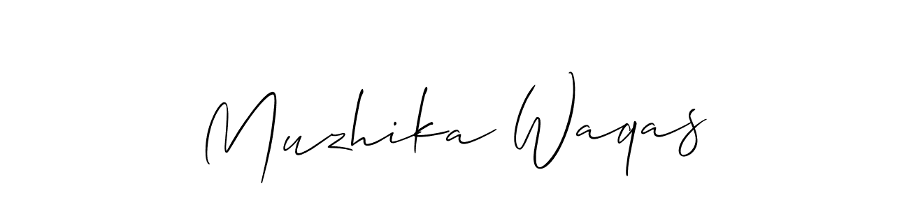 Muzhika Waqas stylish signature style. Best Handwritten Sign (Allison_Script) for my name. Handwritten Signature Collection Ideas for my name Muzhika Waqas. Muzhika Waqas signature style 2 images and pictures png