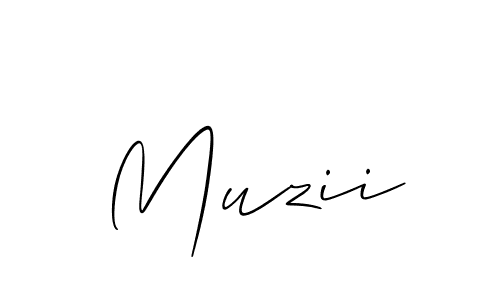 Make a beautiful signature design for name Muzii. With this signature (Allison_Script) style, you can create a handwritten signature for free. Muzii signature style 2 images and pictures png