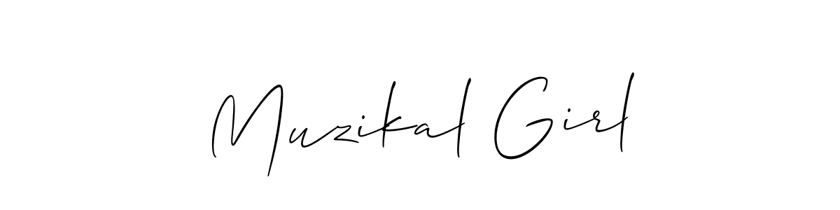 You should practise on your own different ways (Allison_Script) to write your name (Muzikal Girl) in signature. don't let someone else do it for you. Muzikal Girl signature style 2 images and pictures png