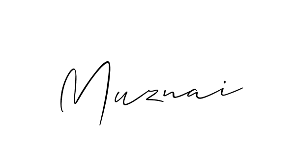 How to make Muznai name signature. Use Allison_Script style for creating short signs online. This is the latest handwritten sign. Muznai signature style 2 images and pictures png