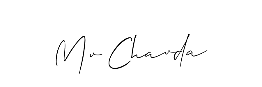 Use a signature maker to create a handwritten signature online. With this signature software, you can design (Allison_Script) your own signature for name Mv Chavda. Mv Chavda signature style 2 images and pictures png