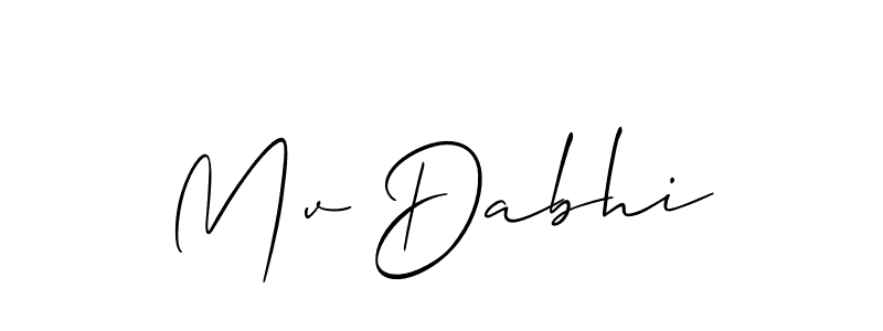 Design your own signature with our free online signature maker. With this signature software, you can create a handwritten (Allison_Script) signature for name Mv Dabhi. Mv Dabhi signature style 2 images and pictures png