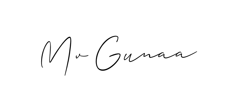 Once you've used our free online signature maker to create your best signature Allison_Script style, it's time to enjoy all of the benefits that Mv Gunaa name signing documents. Mv Gunaa signature style 2 images and pictures png
