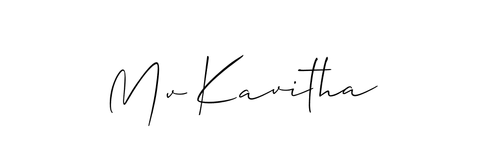 if you are searching for the best signature style for your name Mv Kavitha. so please give up your signature search. here we have designed multiple signature styles  using Allison_Script. Mv Kavitha signature style 2 images and pictures png