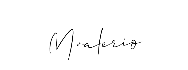 Use a signature maker to create a handwritten signature online. With this signature software, you can design (Allison_Script) your own signature for name Mvalerio. Mvalerio signature style 2 images and pictures png