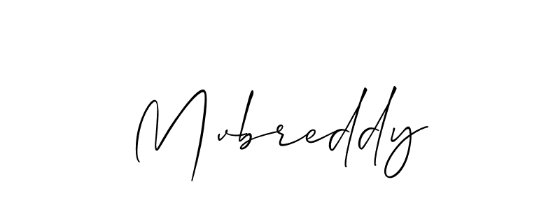 Use a signature maker to create a handwritten signature online. With this signature software, you can design (Allison_Script) your own signature for name Mvbreddy. Mvbreddy signature style 2 images and pictures png