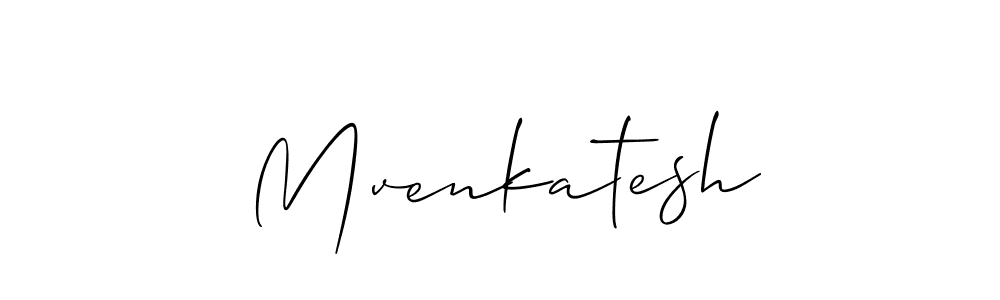 The best way (Allison_Script) to make a short signature is to pick only two or three words in your name. The name Mvenkatesh include a total of six letters. For converting this name. Mvenkatesh signature style 2 images and pictures png