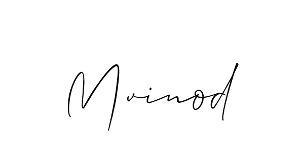 Make a beautiful signature design for name Mvinod. With this signature (Allison_Script) style, you can create a handwritten signature for free. Mvinod signature style 2 images and pictures png