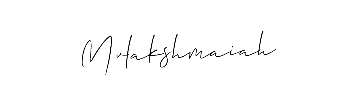 if you are searching for the best signature style for your name Mvlakshmaiah. so please give up your signature search. here we have designed multiple signature styles  using Allison_Script. Mvlakshmaiah signature style 2 images and pictures png