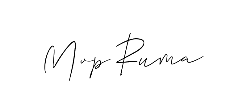 Make a beautiful signature design for name Mvp Ruma. With this signature (Allison_Script) style, you can create a handwritten signature for free. Mvp Ruma signature style 2 images and pictures png