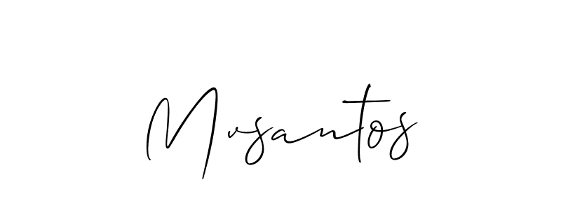 Make a beautiful signature design for name Mvsantos. With this signature (Allison_Script) style, you can create a handwritten signature for free. Mvsantos signature style 2 images and pictures png