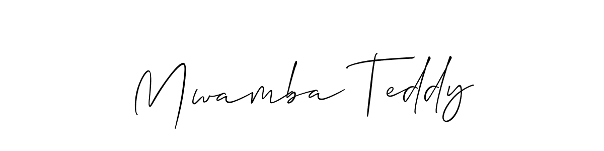 Allison_Script is a professional signature style that is perfect for those who want to add a touch of class to their signature. It is also a great choice for those who want to make their signature more unique. Get Mwamba Teddy name to fancy signature for free. Mwamba Teddy signature style 2 images and pictures png