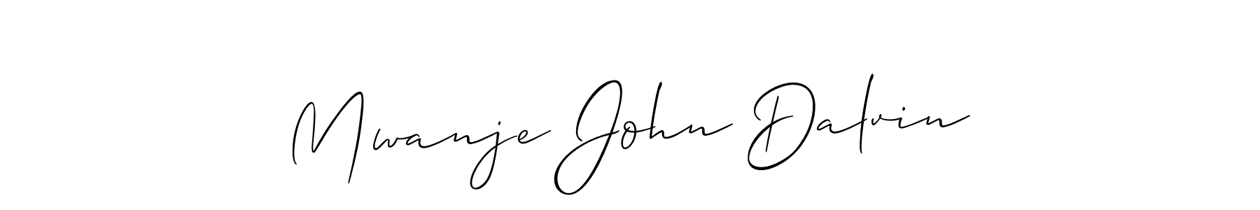 Make a beautiful signature design for name Mwanje John Dalvin. With this signature (Allison_Script) style, you can create a handwritten signature for free. Mwanje John Dalvin signature style 2 images and pictures png