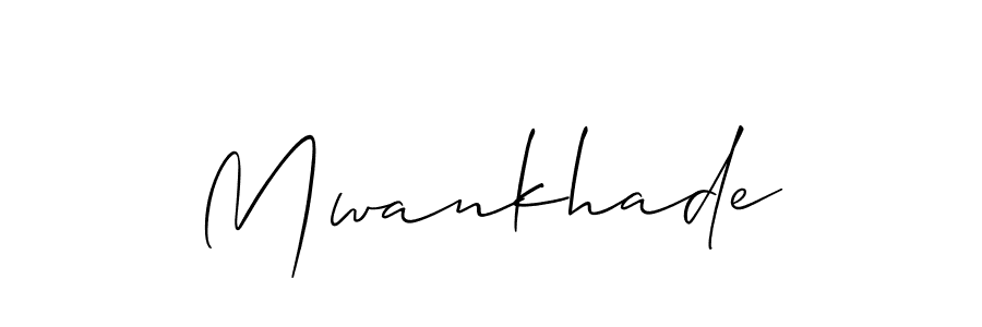 Create a beautiful signature design for name Mwankhade. With this signature (Allison_Script) fonts, you can make a handwritten signature for free. Mwankhade signature style 2 images and pictures png