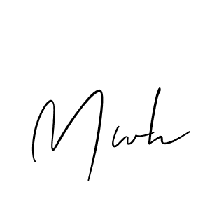 How to make Mwh signature? Allison_Script is a professional autograph style. Create handwritten signature for Mwh name. Mwh signature style 2 images and pictures png