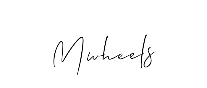 Make a beautiful signature design for name Mwheels. With this signature (Allison_Script) style, you can create a handwritten signature for free. Mwheels signature style 2 images and pictures png