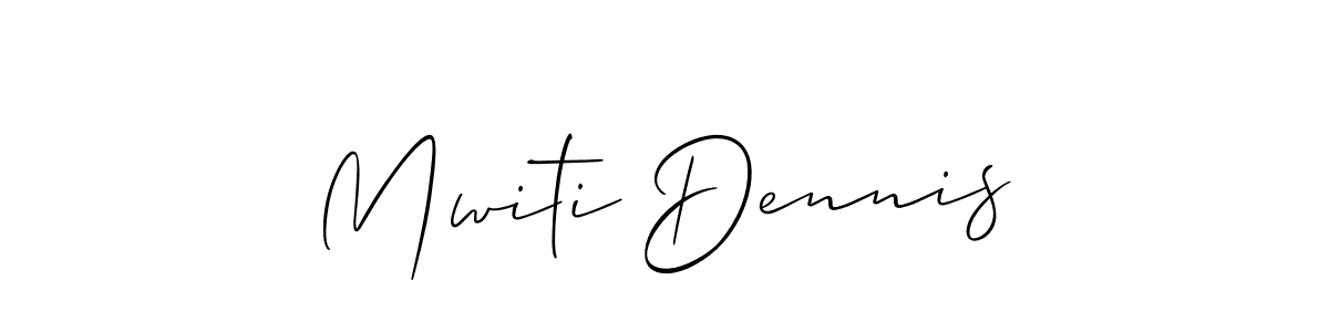 The best way (Allison_Script) to make a short signature is to pick only two or three words in your name. The name Mwiti Dennis include a total of six letters. For converting this name. Mwiti Dennis signature style 2 images and pictures png