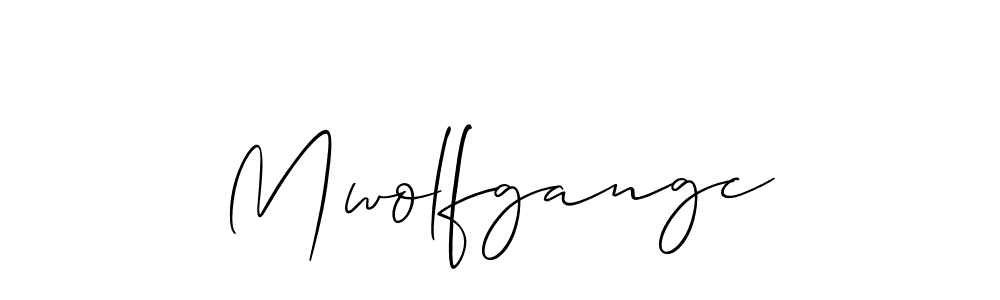 Create a beautiful signature design for name Mwolfgangc. With this signature (Allison_Script) fonts, you can make a handwritten signature for free. Mwolfgangc signature style 2 images and pictures png