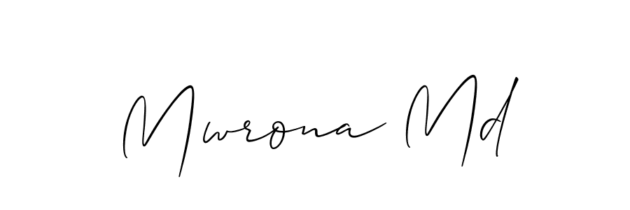 The best way (Allison_Script) to make a short signature is to pick only two or three words in your name. The name Mwrona Md include a total of six letters. For converting this name. Mwrona Md signature style 2 images and pictures png