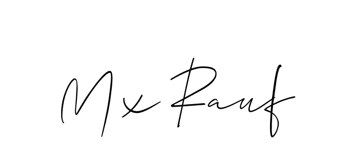 Also You can easily find your signature by using the search form. We will create Mx Rauf name handwritten signature images for you free of cost using Allison_Script sign style. Mx Rauf signature style 2 images and pictures png