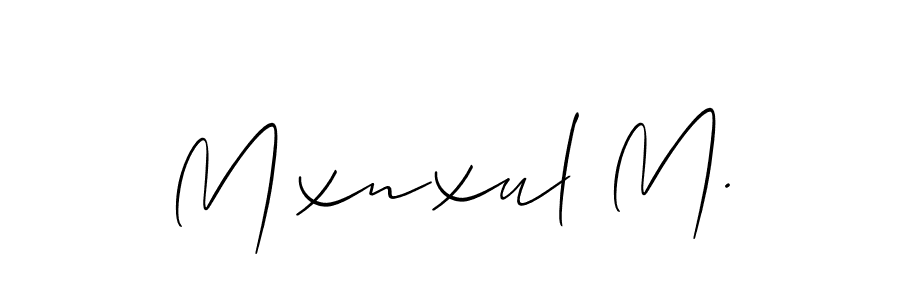 How to Draw Mxnxul M. signature style? Allison_Script is a latest design signature styles for name Mxnxul M.. Mxnxul M. signature style 2 images and pictures png