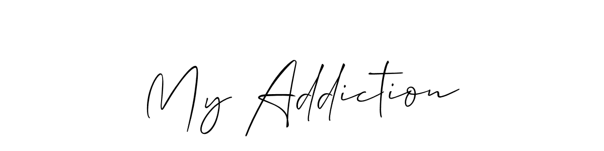 Design your own signature with our free online signature maker. With this signature software, you can create a handwritten (Allison_Script) signature for name My Addiction. My Addiction signature style 2 images and pictures png