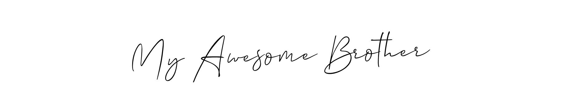 You can use this online signature creator to create a handwritten signature for the name My Awesome Brother. This is the best online autograph maker. My Awesome Brother signature style 2 images and pictures png