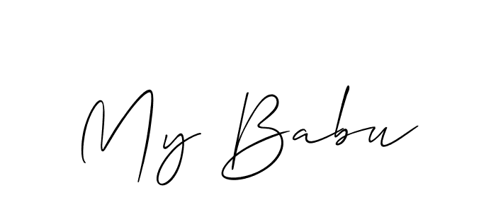 Allison_Script is a professional signature style that is perfect for those who want to add a touch of class to their signature. It is also a great choice for those who want to make their signature more unique. Get My Babu name to fancy signature for free. My Babu signature style 2 images and pictures png