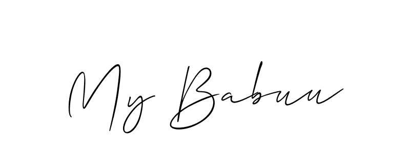 Similarly Allison_Script is the best handwritten signature design. Signature creator online .You can use it as an online autograph creator for name My Babuu. My Babuu signature style 2 images and pictures png