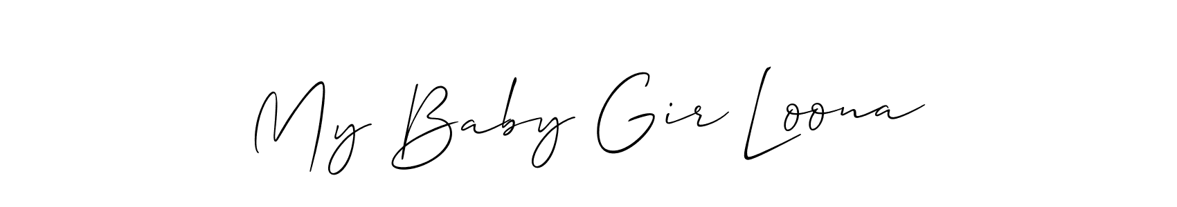 How to make My Baby Gir Loona name signature. Use Allison_Script style for creating short signs online. This is the latest handwritten sign. My Baby Gir Loona signature style 2 images and pictures png