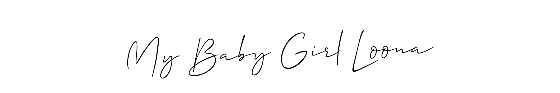 Make a beautiful signature design for name My Baby Girl Loona. With this signature (Allison_Script) style, you can create a handwritten signature for free. My Baby Girl Loona signature style 2 images and pictures png