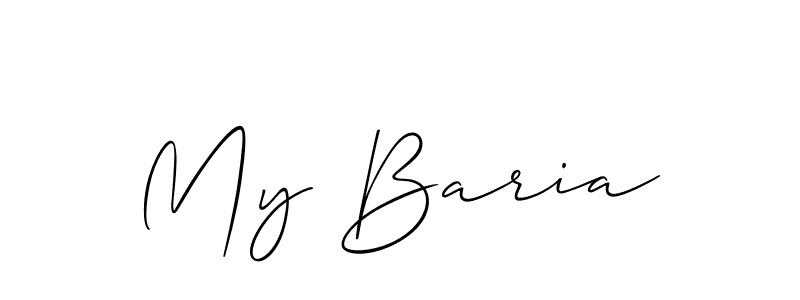 Allison_Script is a professional signature style that is perfect for those who want to add a touch of class to their signature. It is also a great choice for those who want to make their signature more unique. Get My Baria name to fancy signature for free. My Baria signature style 2 images and pictures png