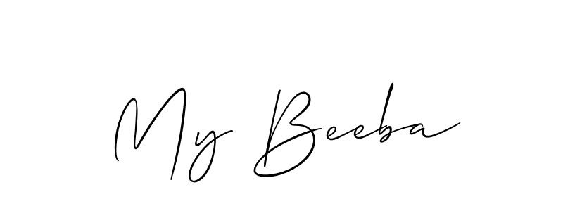 How to make My Beeba name signature. Use Allison_Script style for creating short signs online. This is the latest handwritten sign. My Beeba signature style 2 images and pictures png